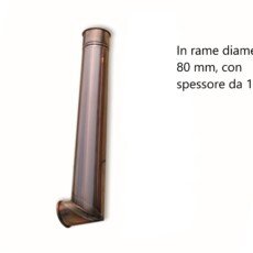 Terminale pluviale lungo diametro 80 con curva