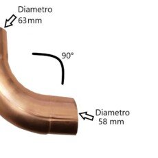 Curva tubo pluviale da 60 a 90°